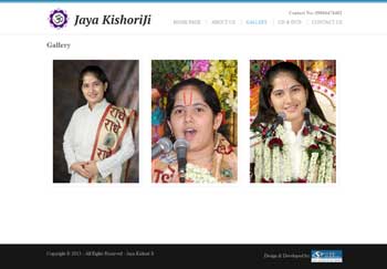 Website Design of Jaya Kishori Ji
