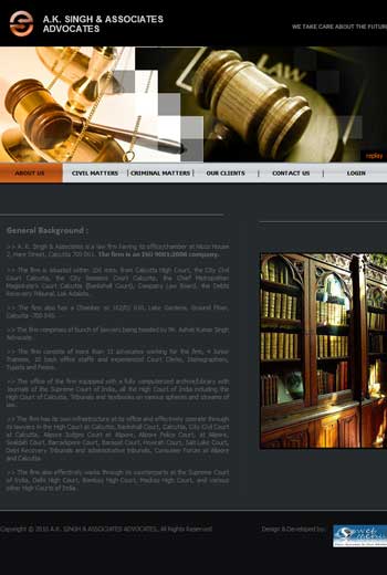 Website Design of A.K. Singh & Associates Advocates